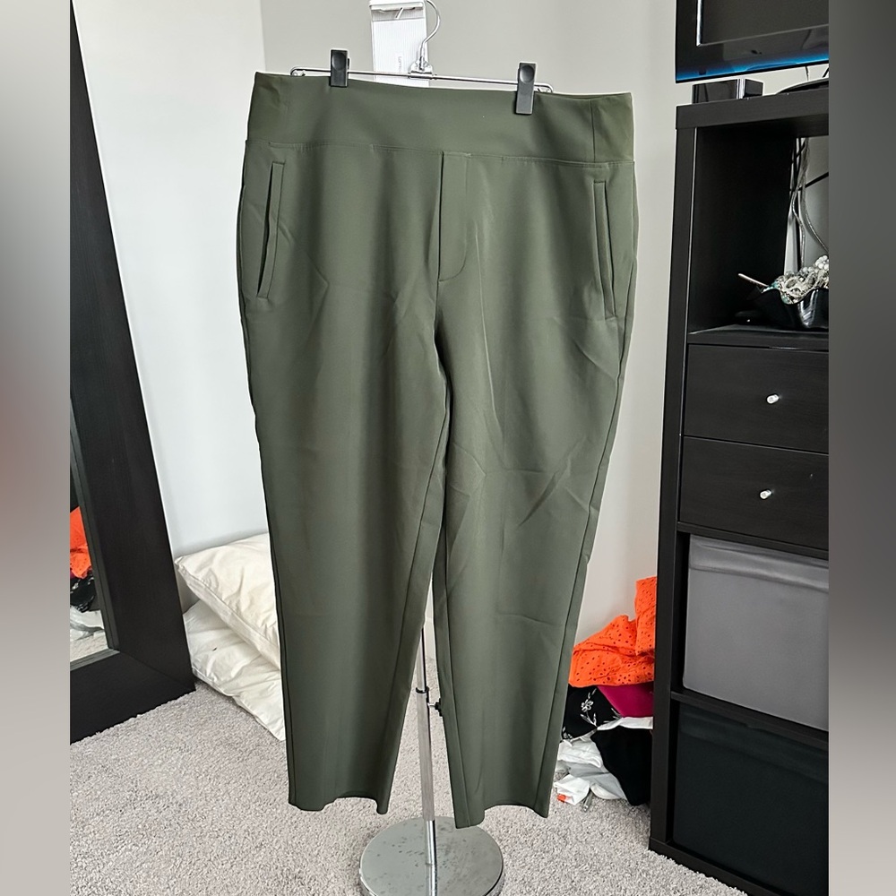 Athleta Olive Green Ponte Slim Ankle Pants